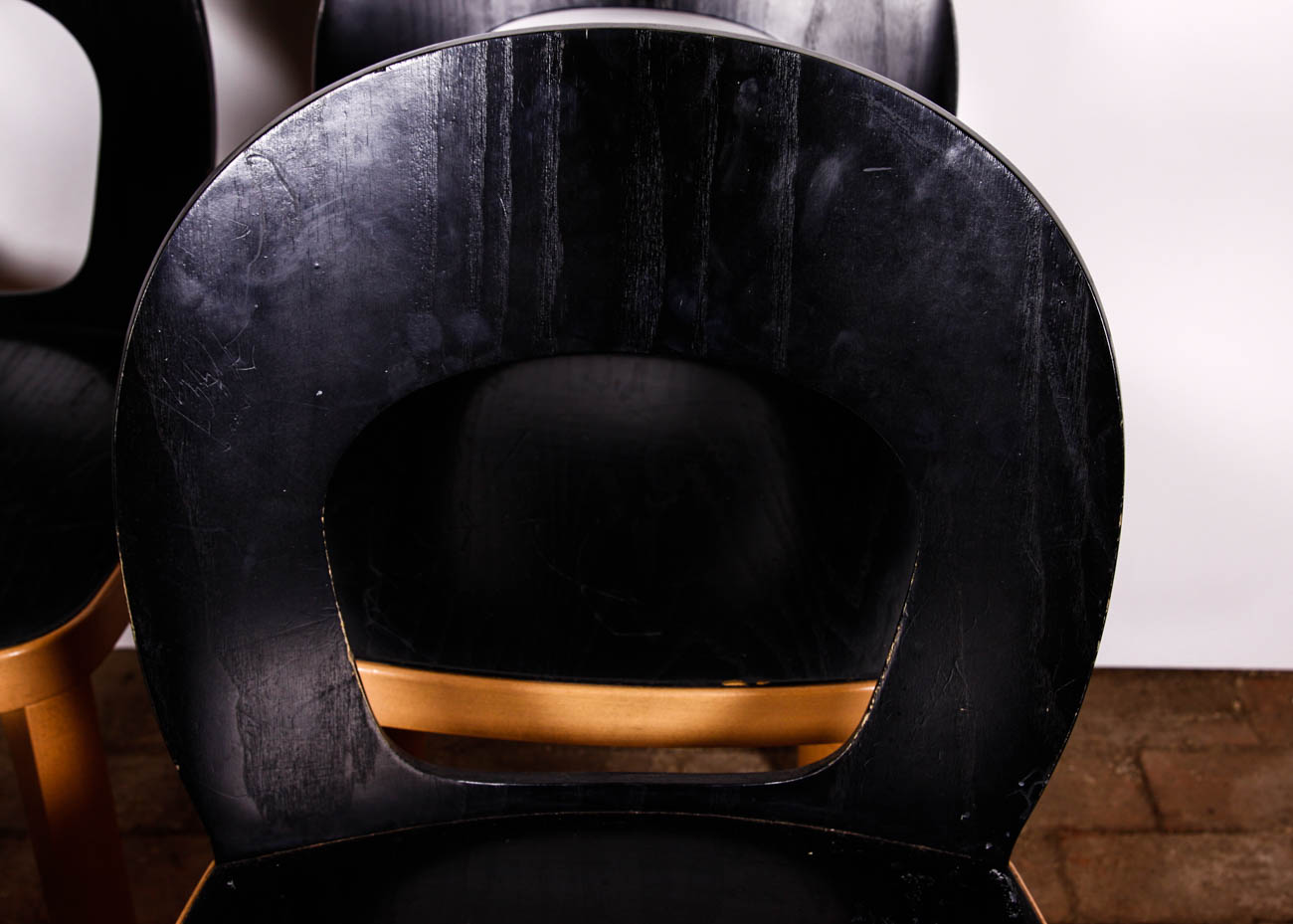 Four Black Hussl ST6 Beech Wood Dining Chairs