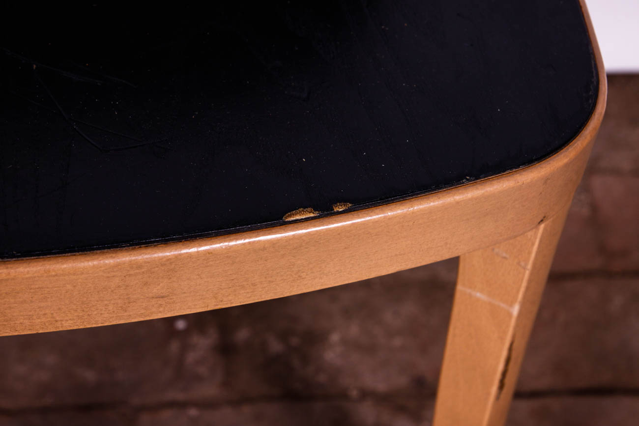 Four Black Hussl ST6 Beech Wood Dining Chairs