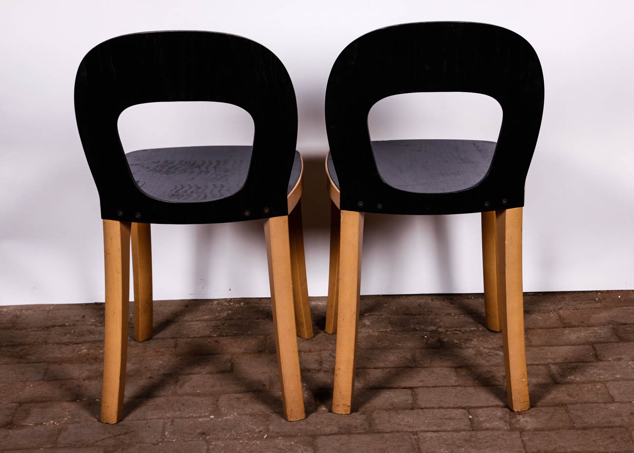 Four Black Hussl ST6 Beech Wood Dining Chairs