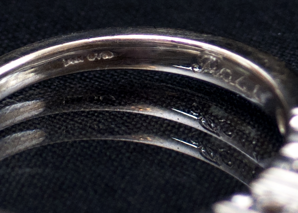 14K White Gold Past, Present, Future Ring