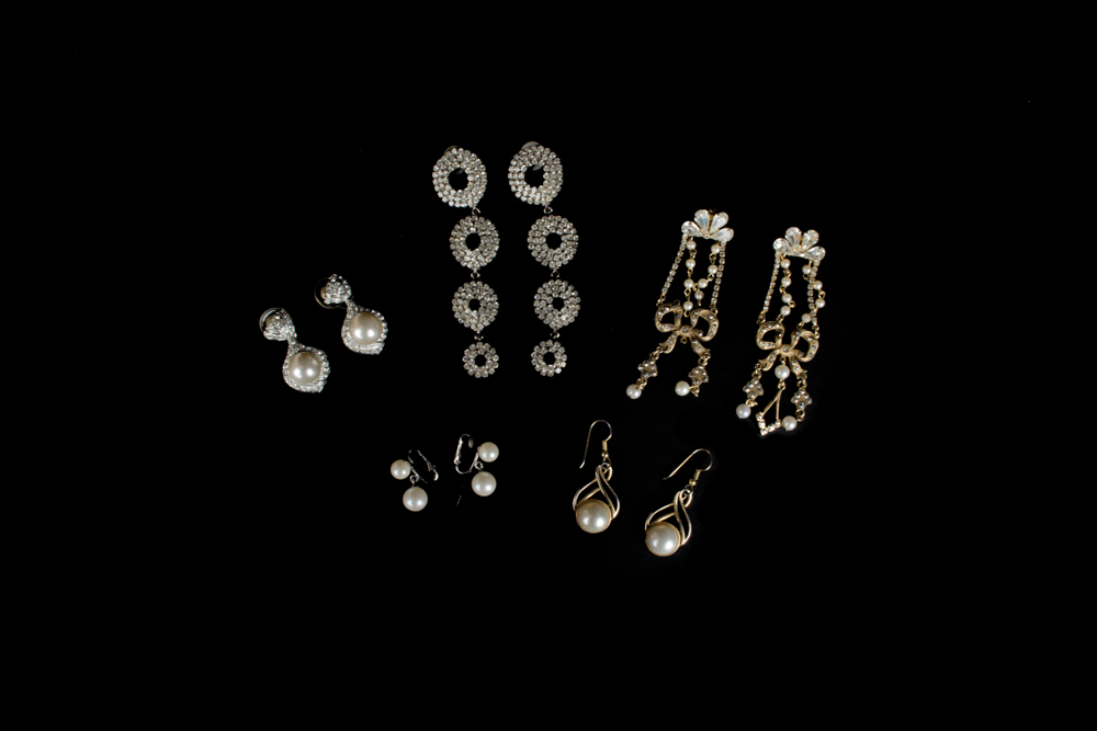 Group of Costume Jewelry Post Gold Toned Earrings