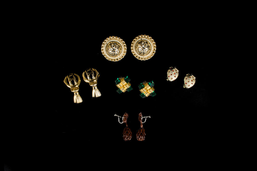 Group of Fashion Jewelry Clasp and Screw Back Earrings