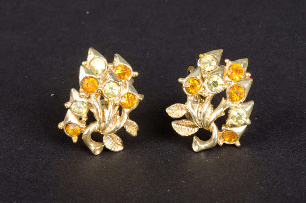 Collection of Costume Jewelry Clasp and Screw Back Earrings