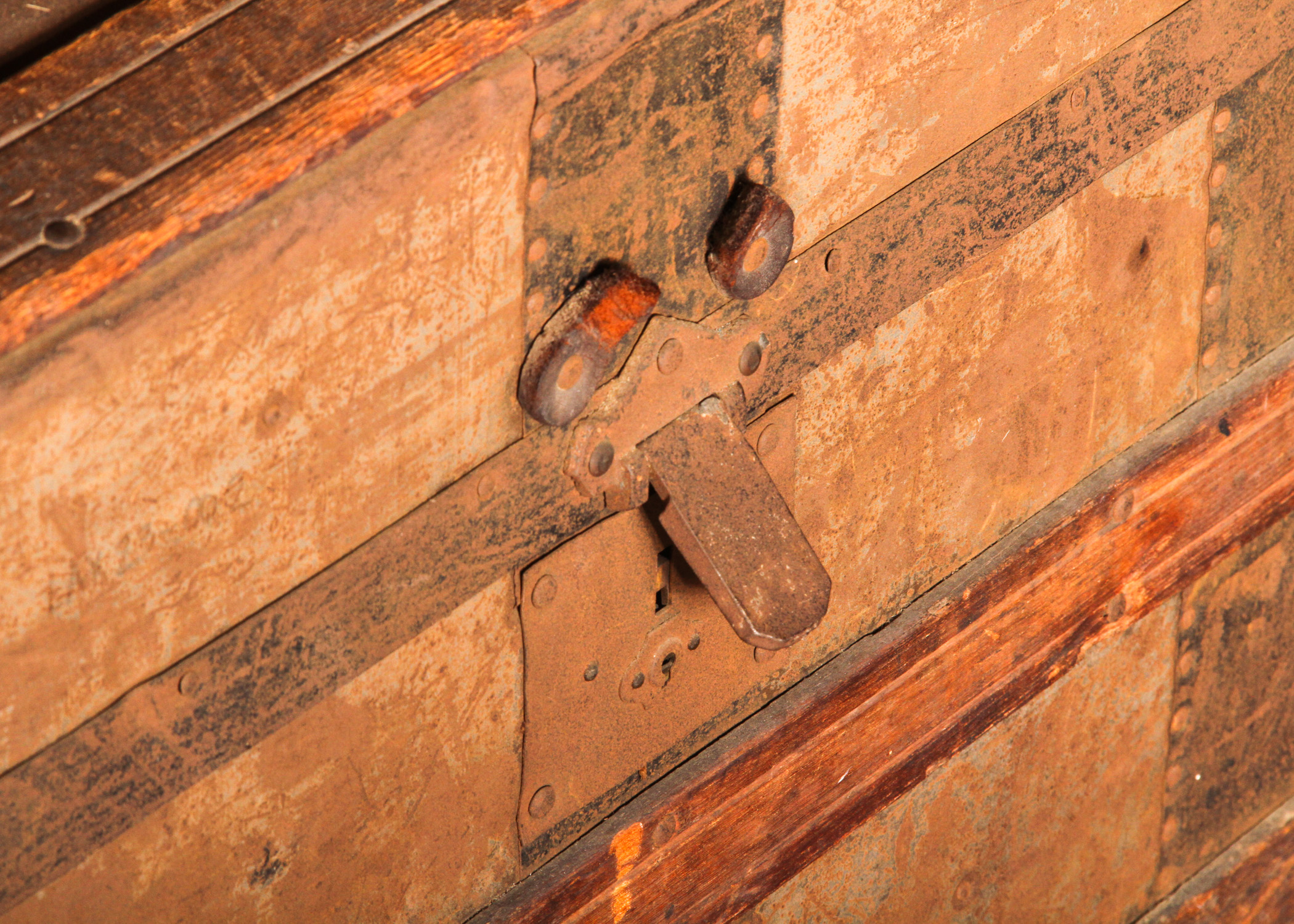 Vintage Metal and Wood Steamer Trunk