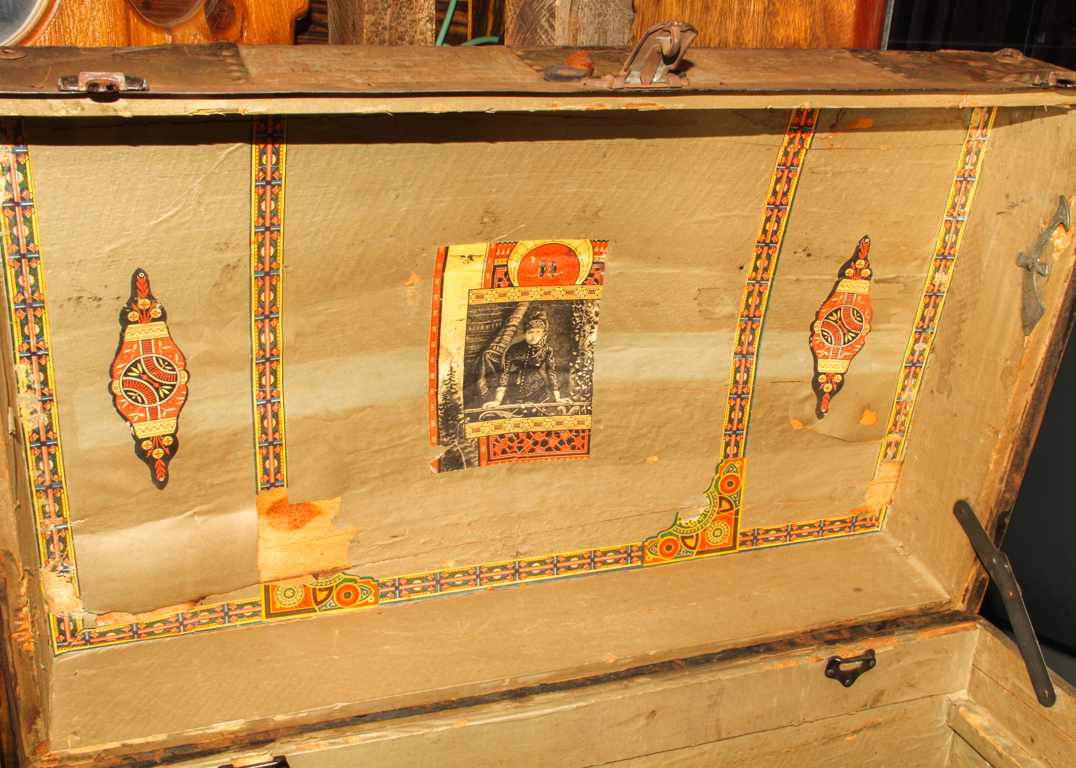 Vintage Metal and Wood Steamer Trunk