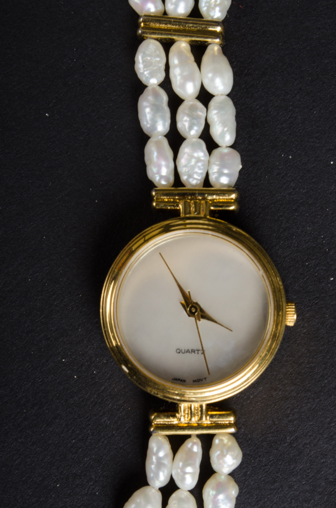 Group of Seed Pearl Necklaces, Bracelet and Watch