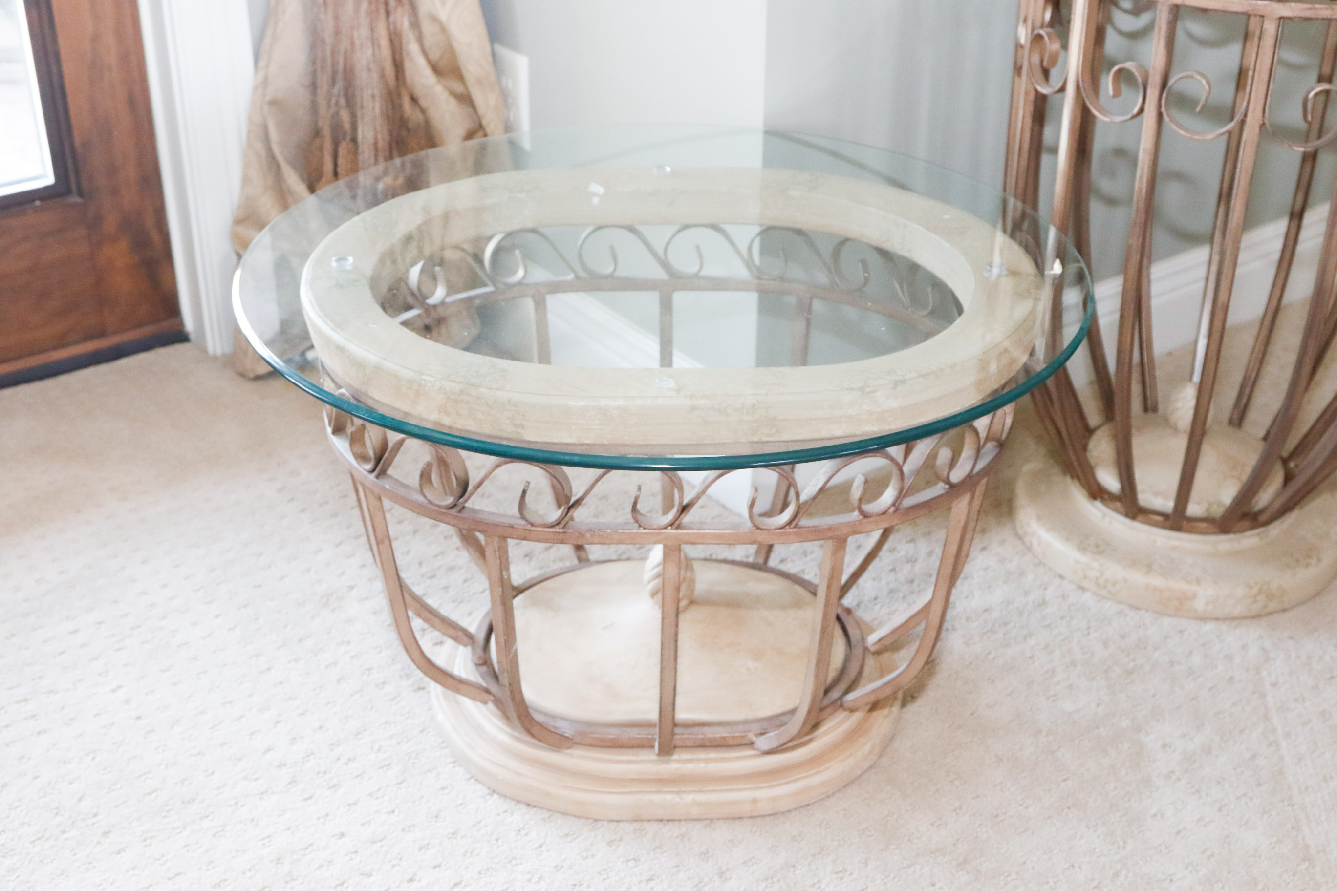 Pair of Glass Top Side Tables