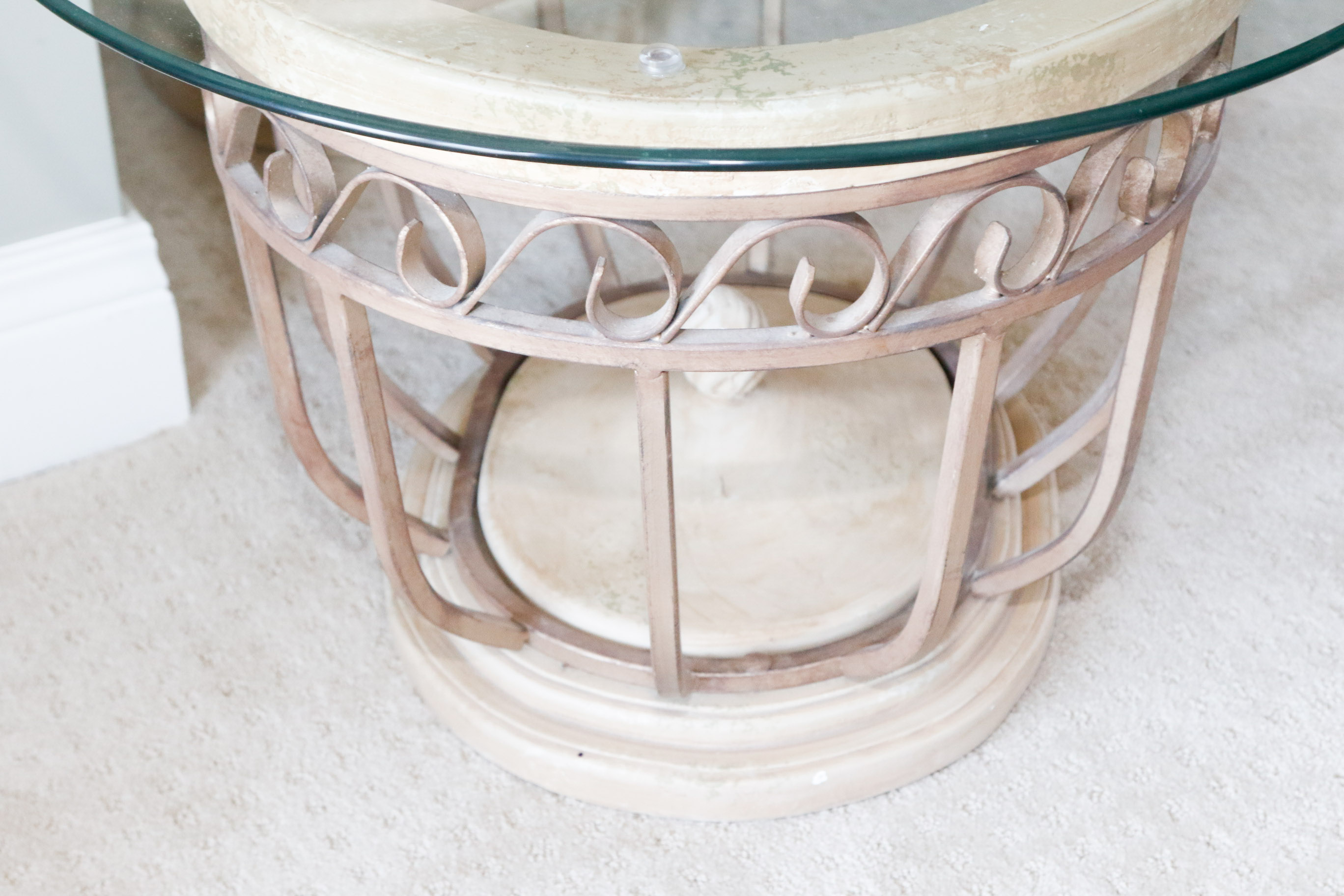 Pair of Glass Top Side Tables