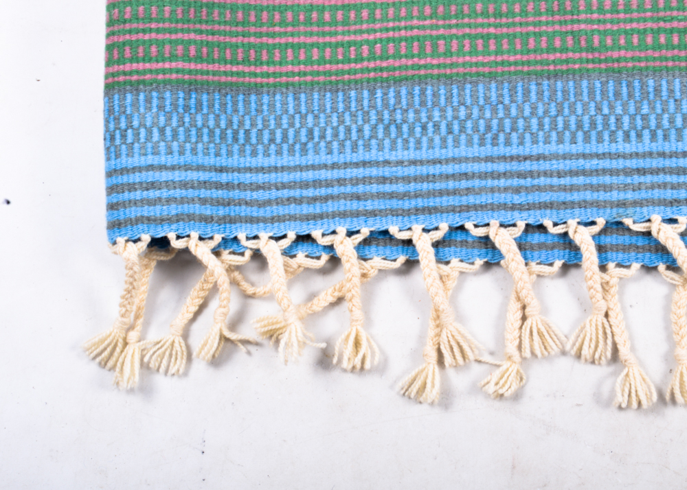 Vintage Finnish Hand Woven Wool Rug