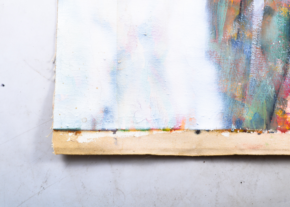 Unsigned Original Oil on Canvas Modern Dyptich