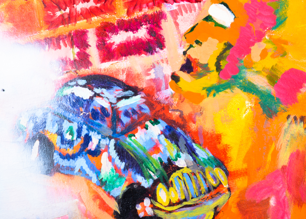 Unsigned Original Oil on Canvas Modern Dyptich