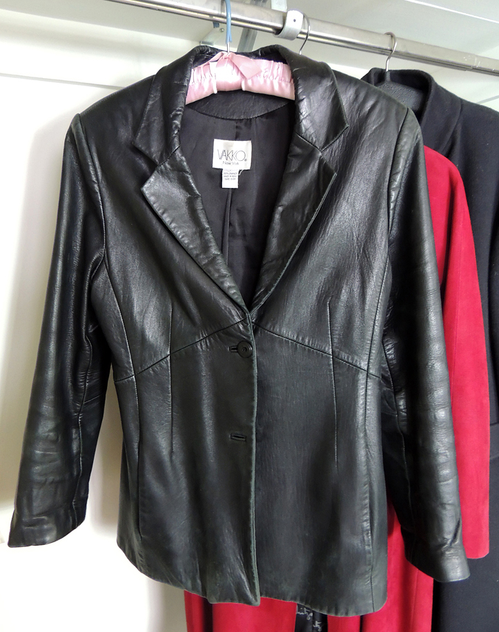 Two Women's Vintage Coats and Leather Jacket