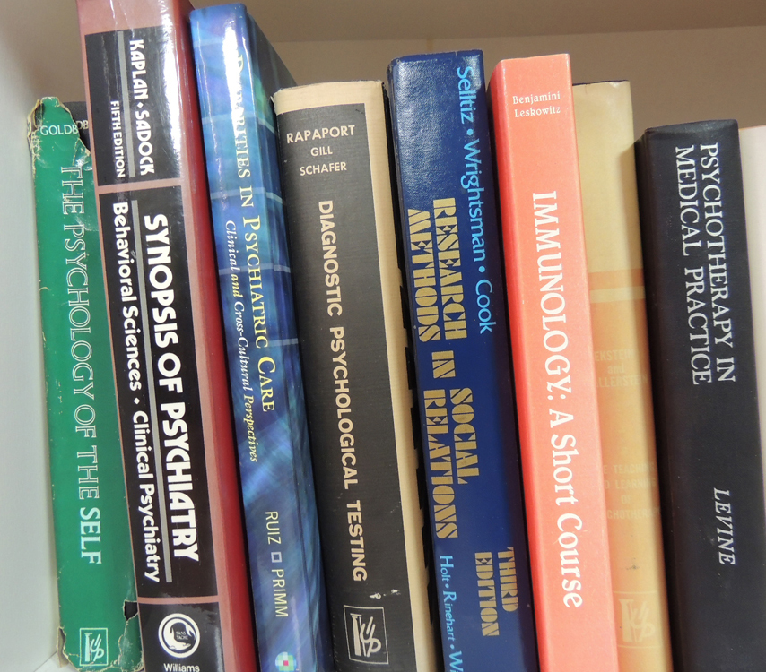 Bookcase Assortment of Psychology and Medical Books