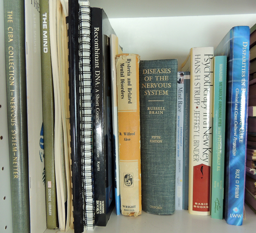 Bookcase Assortment of Psychology and Medical Books