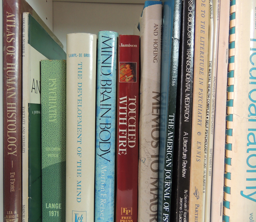Bookcase Assortment of Psychology and Medical Books