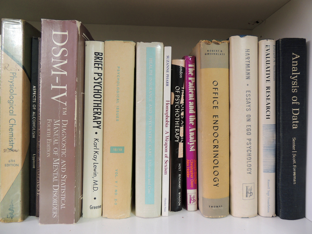 Bookcase Assortment of Psychology and Medical Books