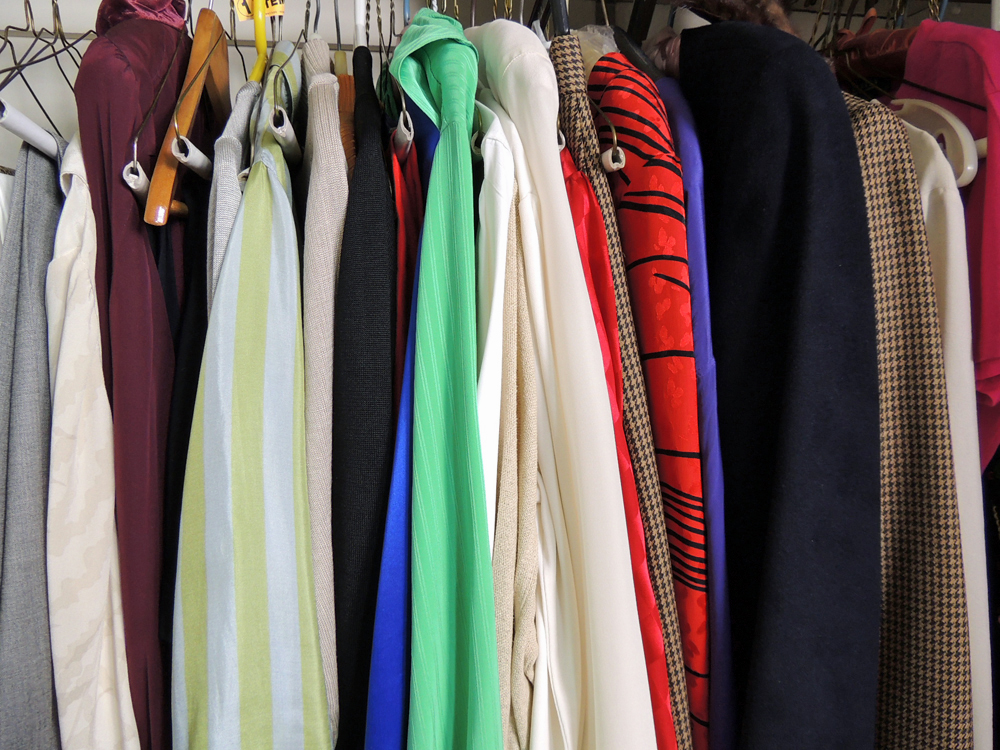 Vintage Collection of Women's Clothing, Fur Hats, and Shoes