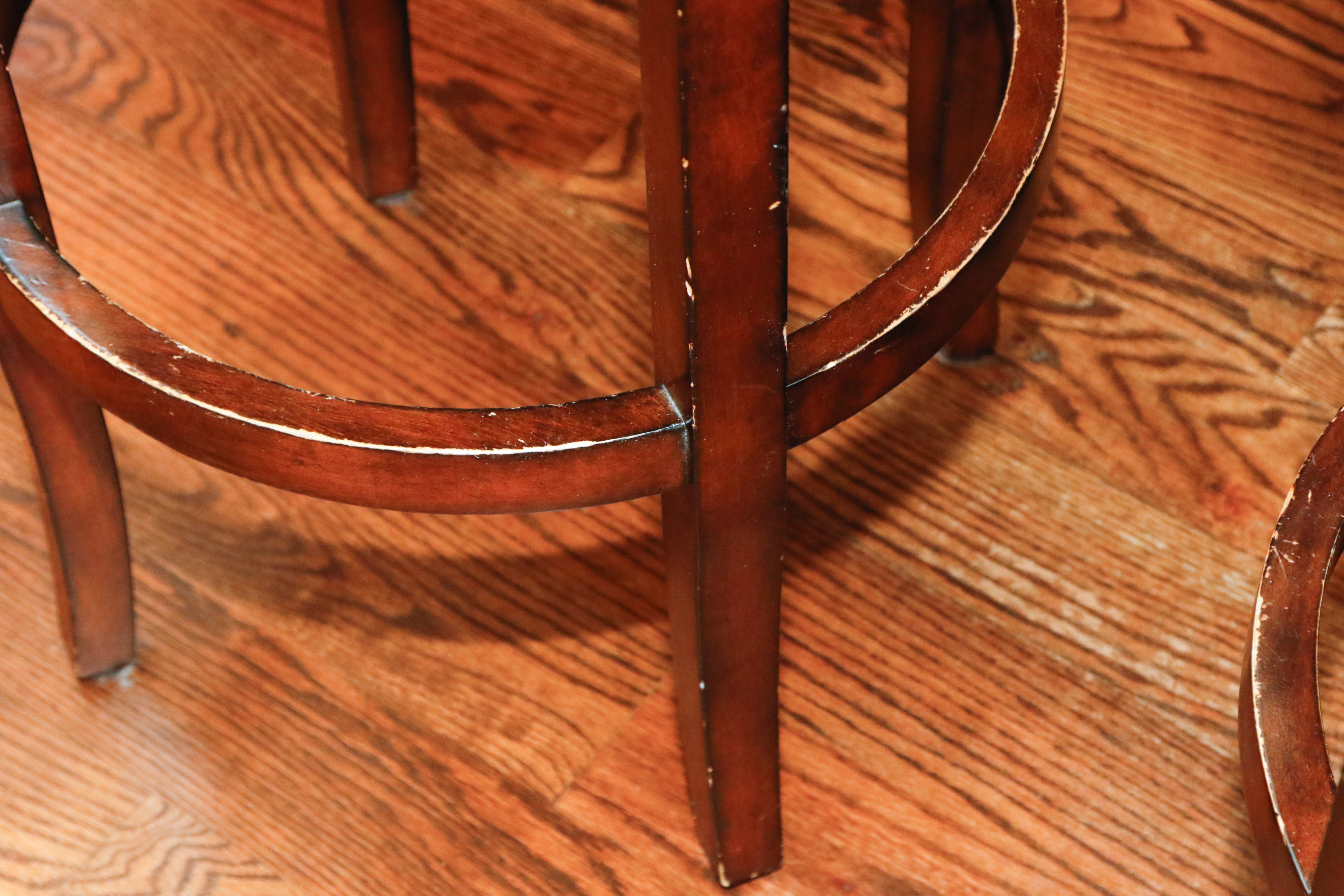 Frontgate Kristina Leather Swivel Barstools, Set of Four