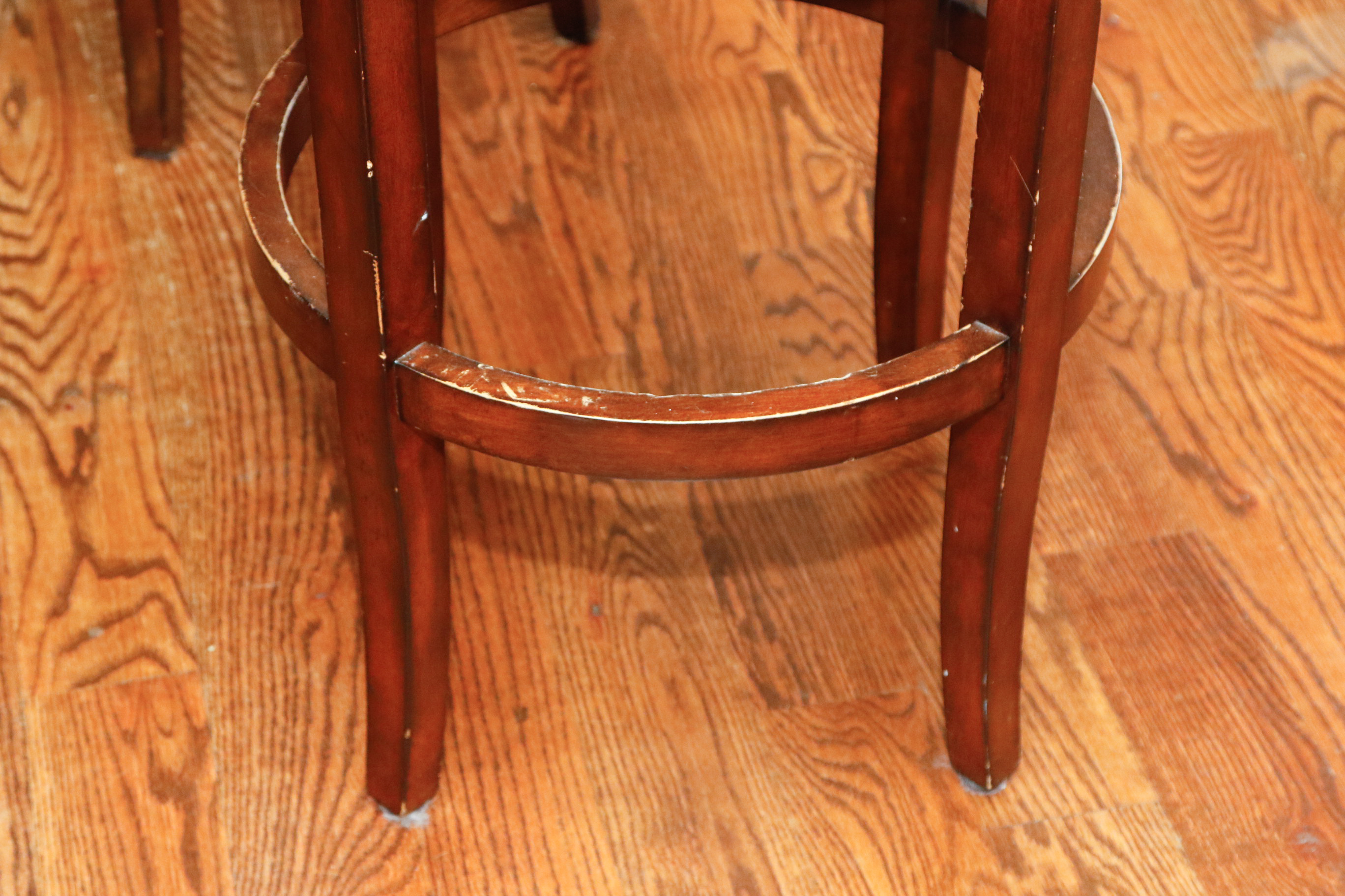 Frontgate Kristina Leather Swivel Barstools, Set of Four