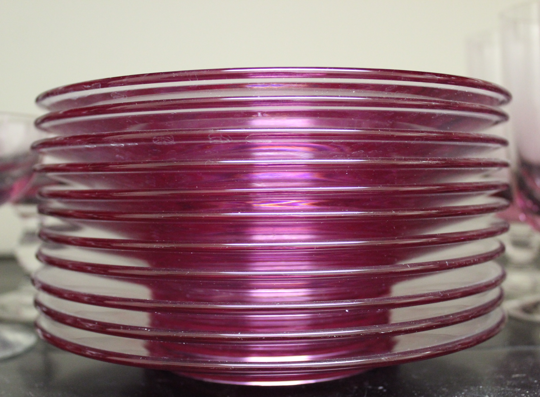 Tiffin-Franciscan Wistaria Pink Crystal Stemware and Plates