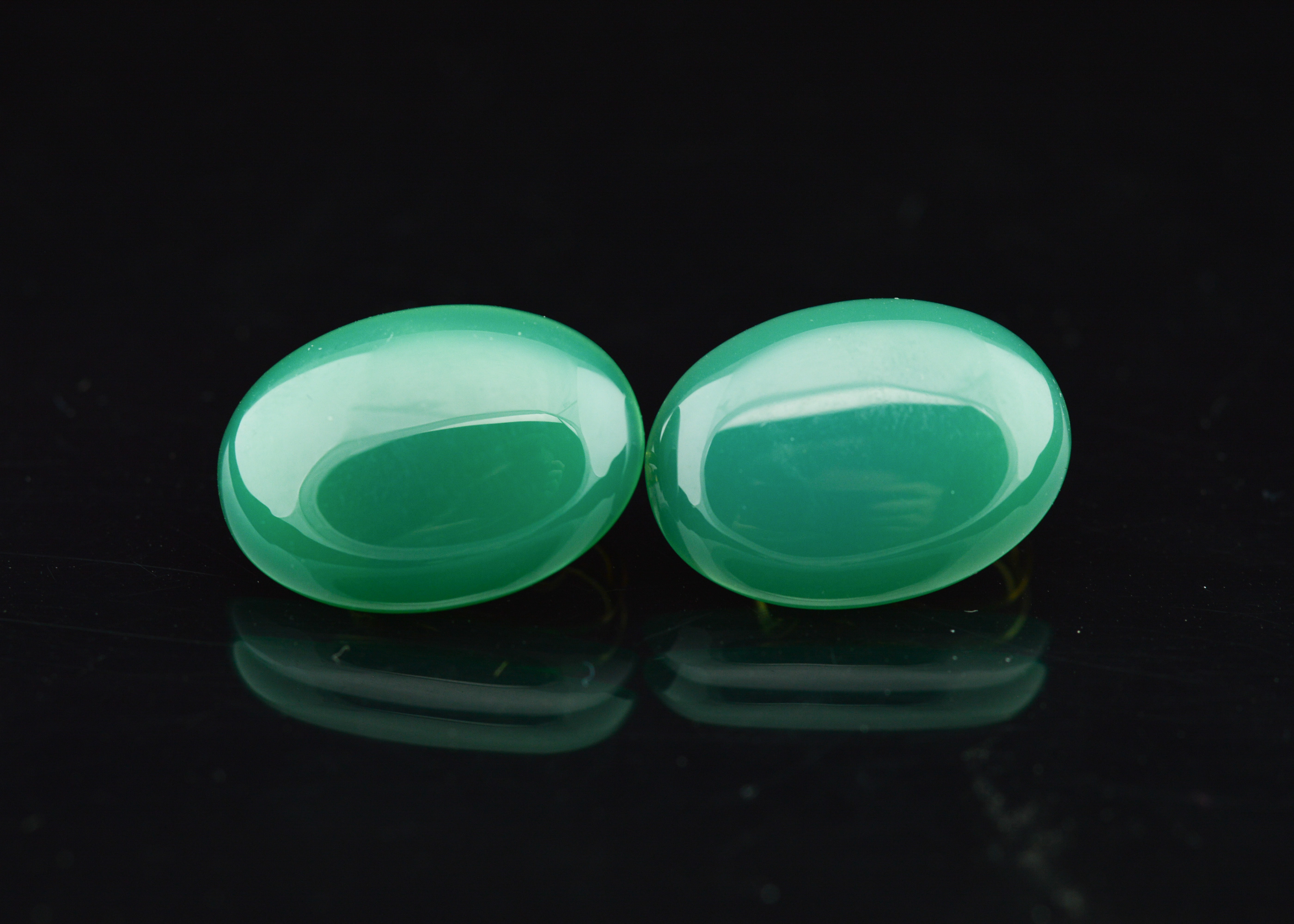 Round and Cabochon Clip-on Earrings with Semi-Precious Stones