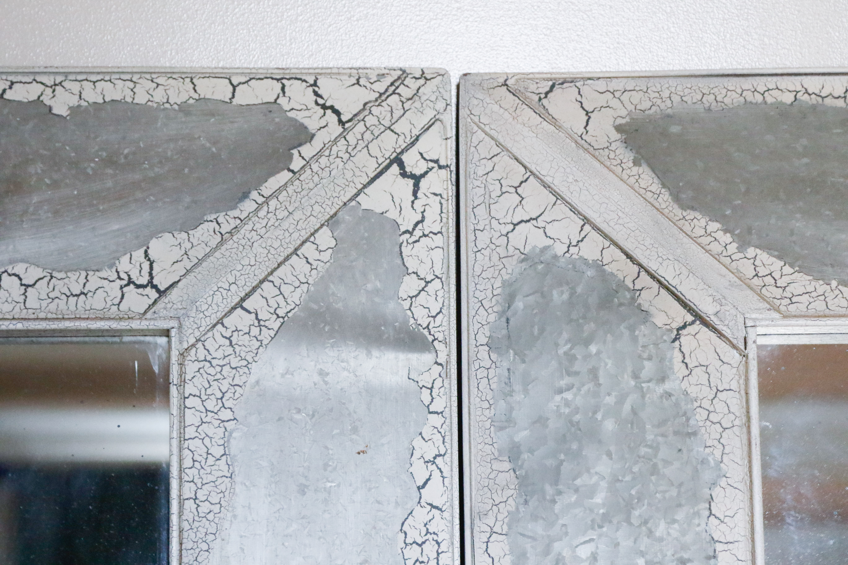 Pair of Distressed Mercury Style Wall Mirrors