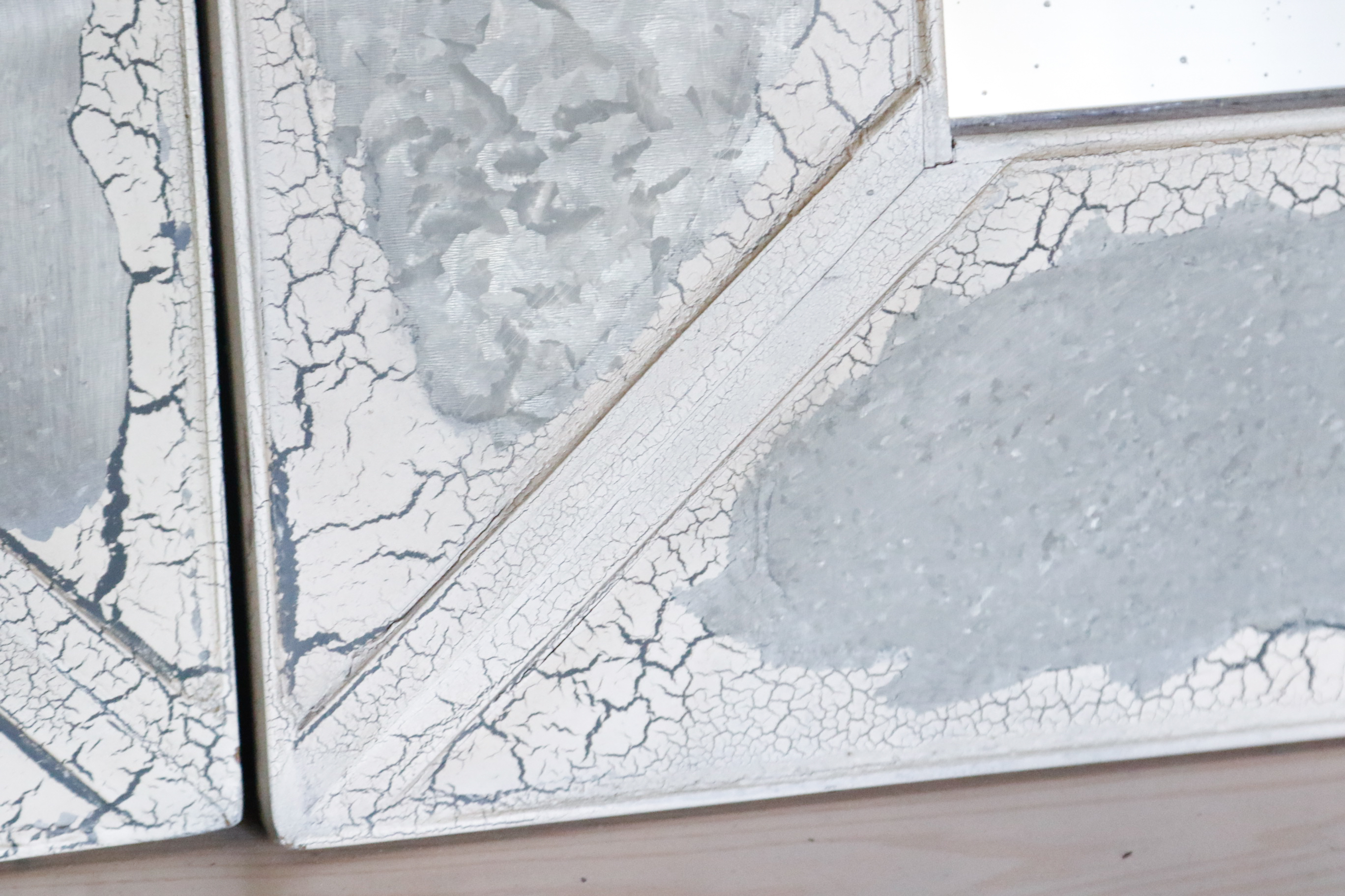 Pair of Distressed Mercury Style Wall Mirrors