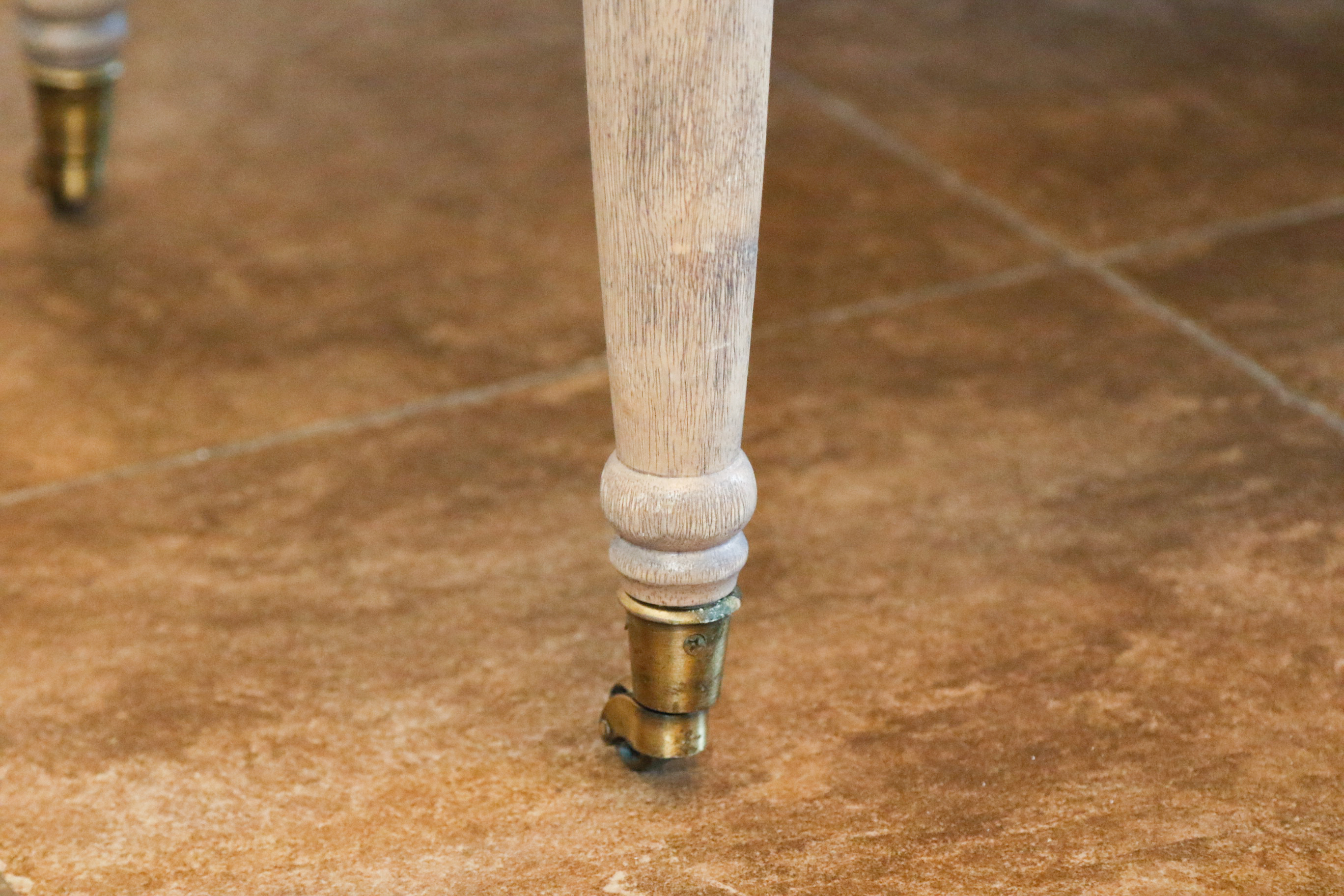 Neoclassical Style Gray Button Tufted Bench