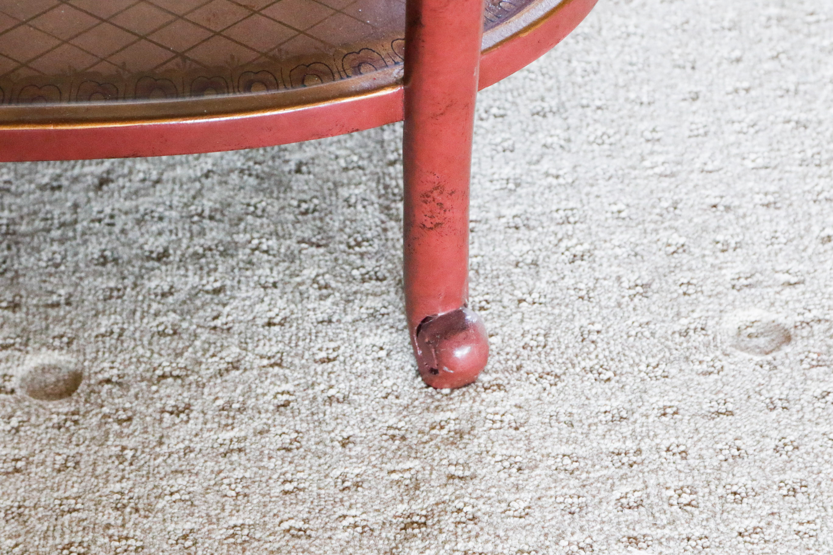 Maroon Painted Accent Table