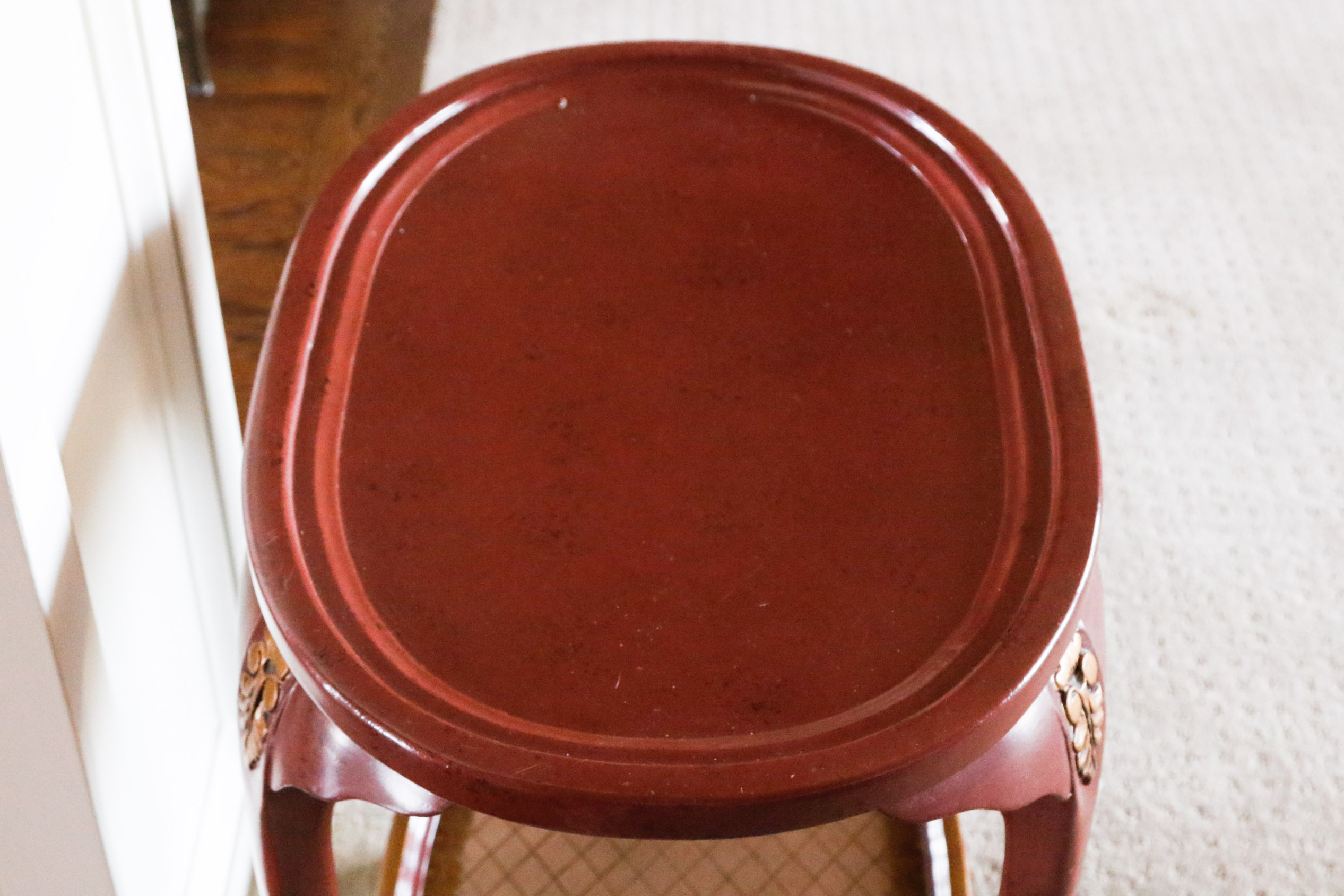 Maroon Painted Accent Table