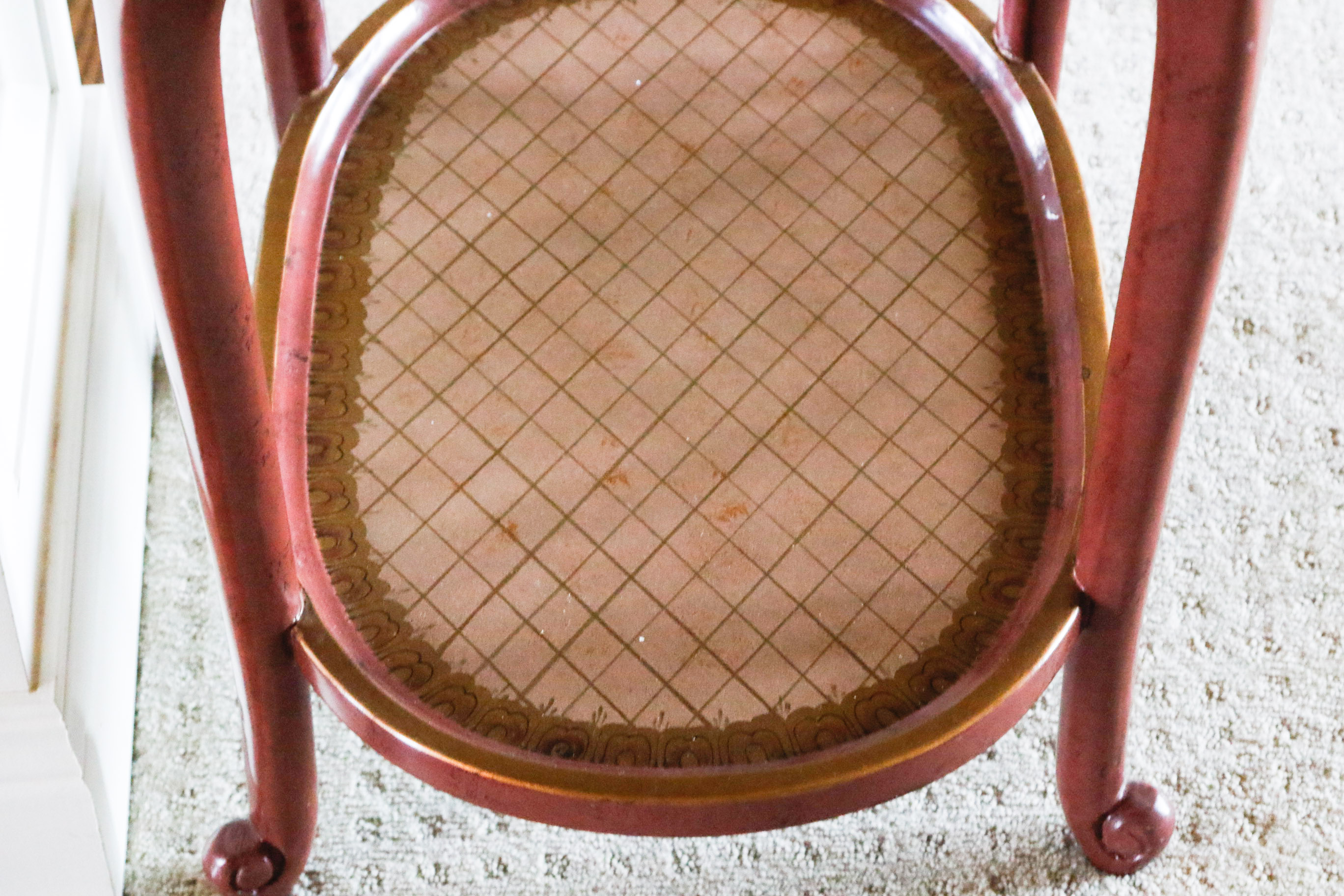 Maroon Painted Accent Table