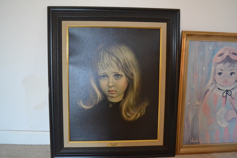 Two Vintage 196s Big Eye Prints By Sherle Wood & Irene Spencer