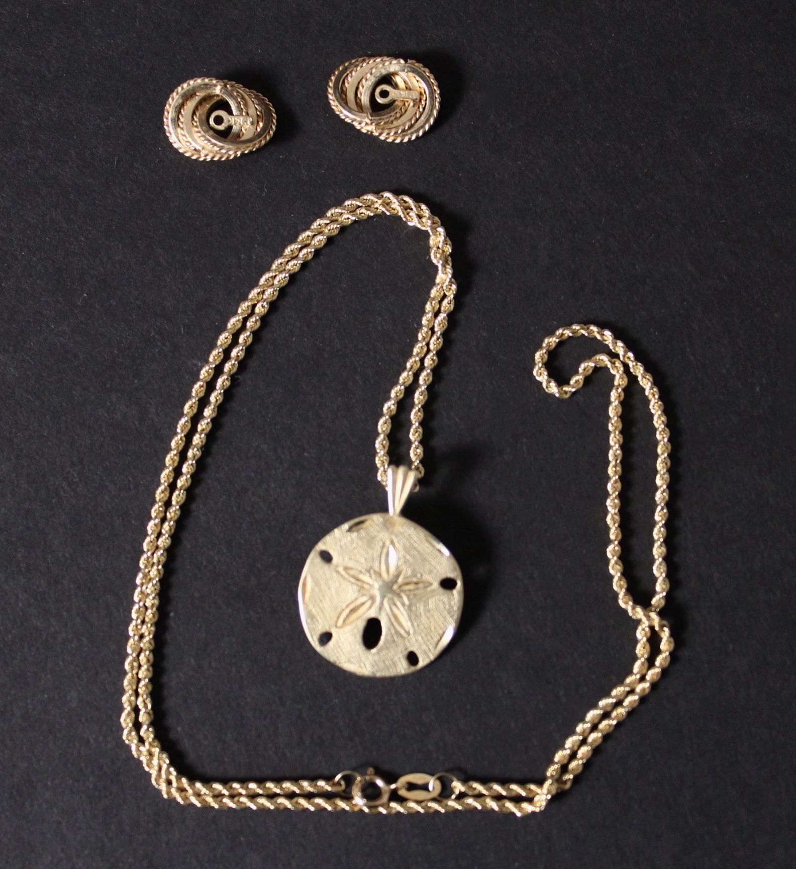 14K Gold Sand Dollar Charm Necklace