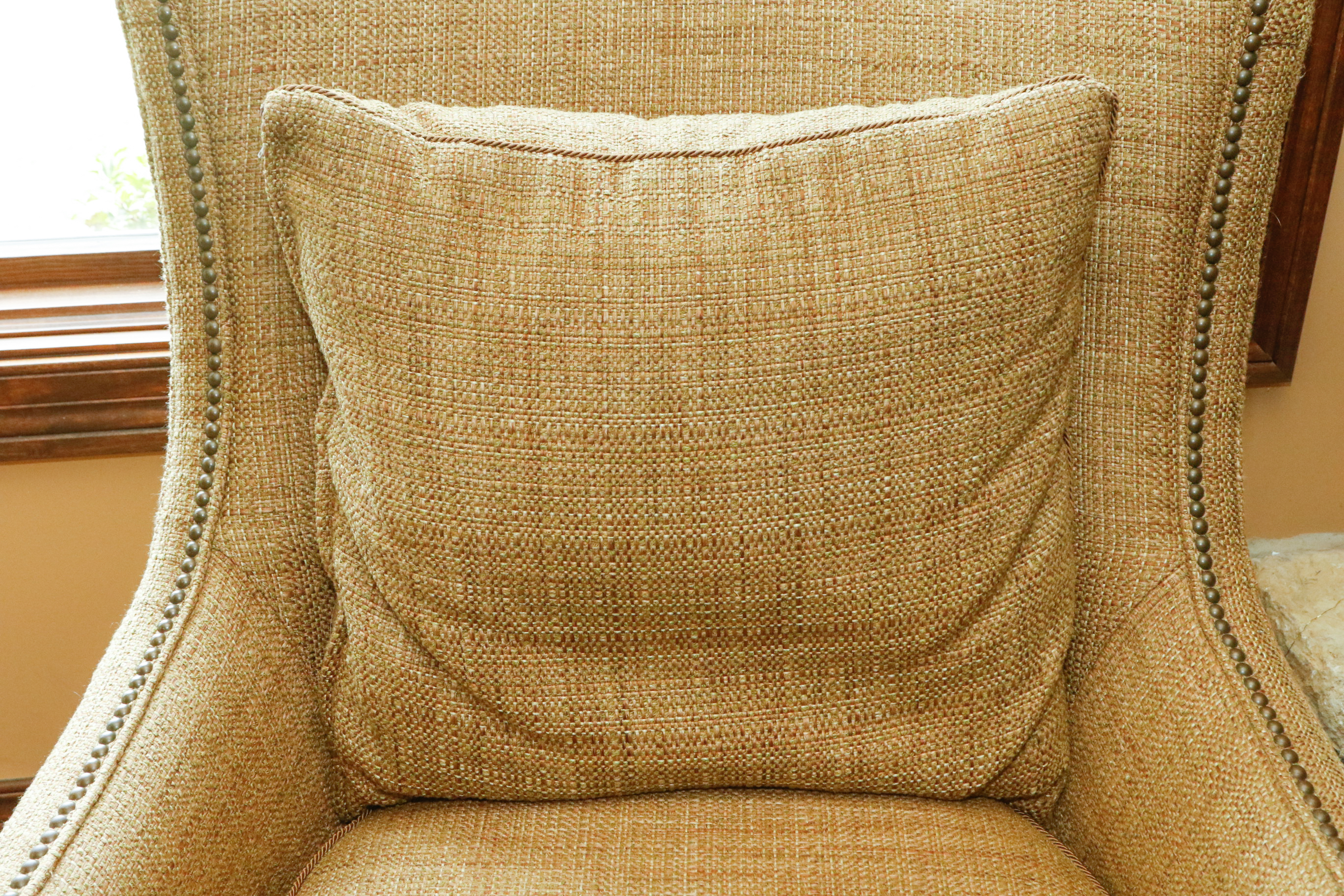 Sage Armchairs with Nailhead Detail