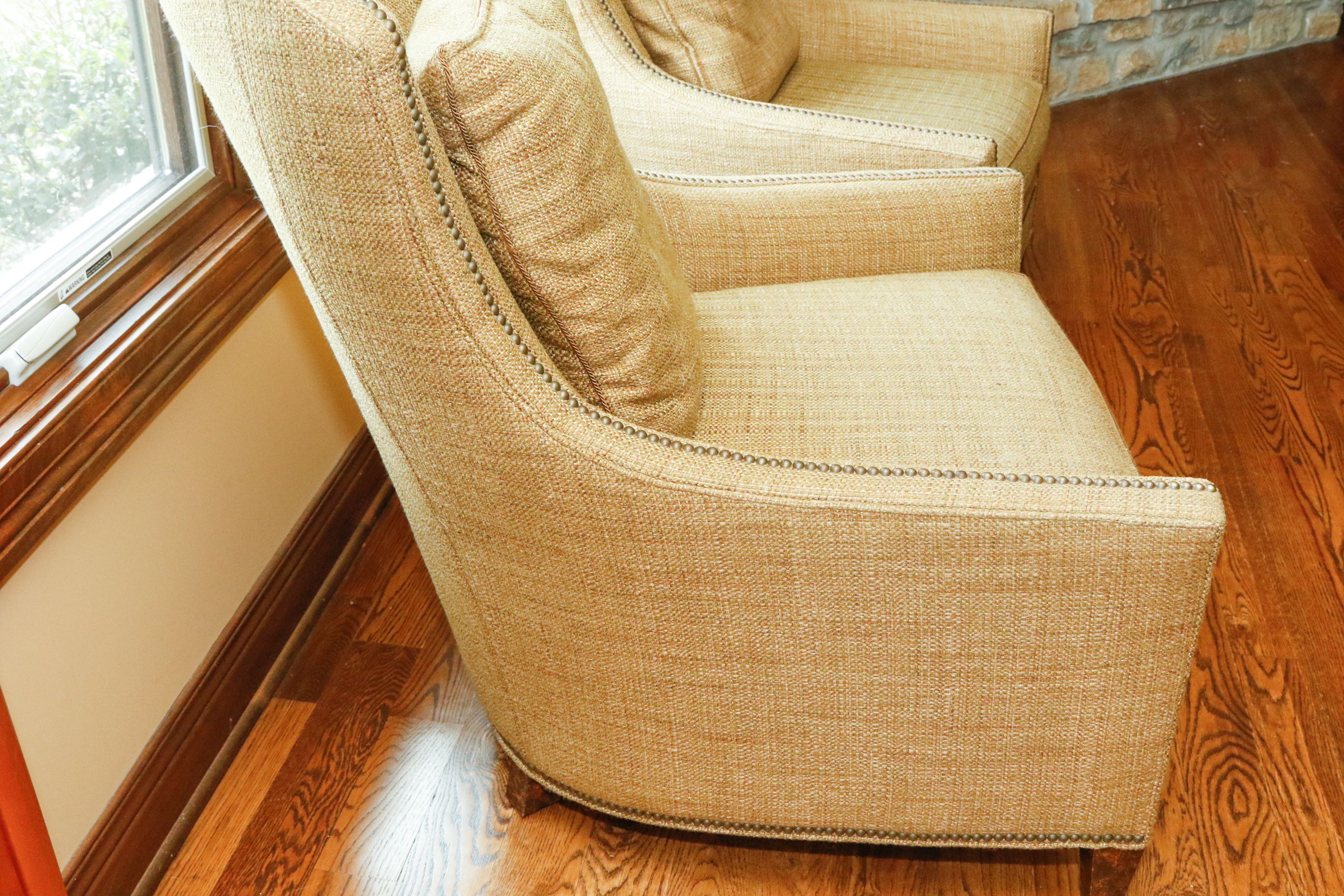 Sage Armchairs with Nailhead Detail