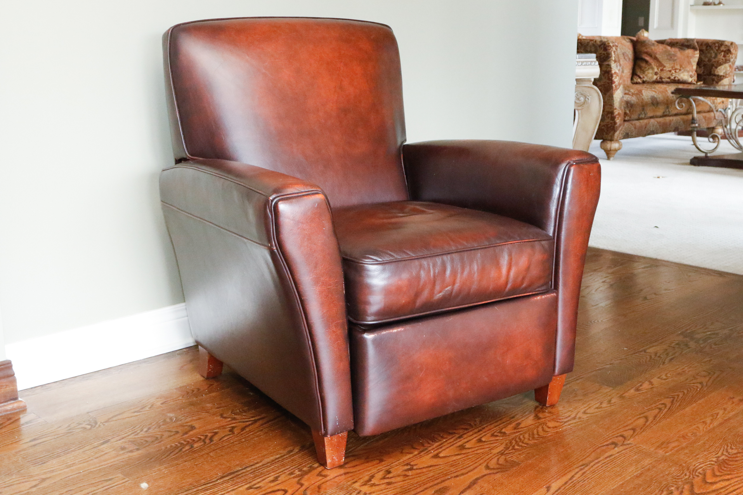 Leather Reclining Club Chair