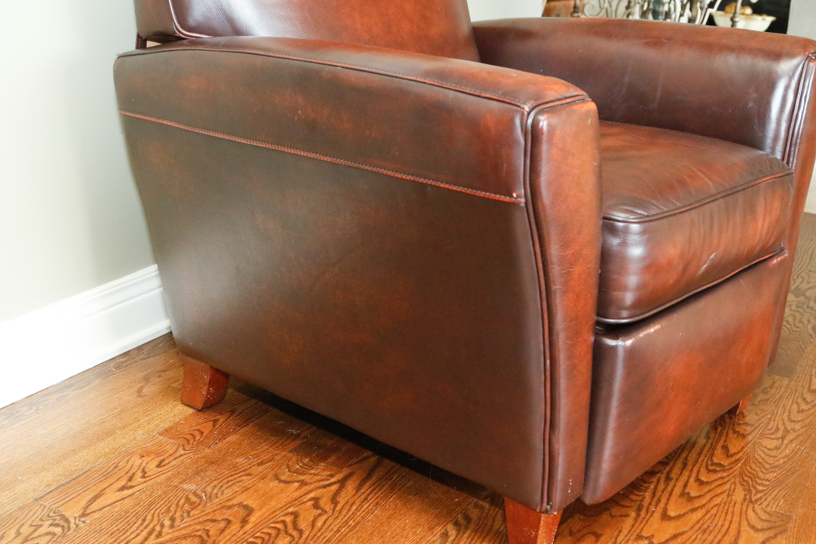 Leather Reclining Club Chair