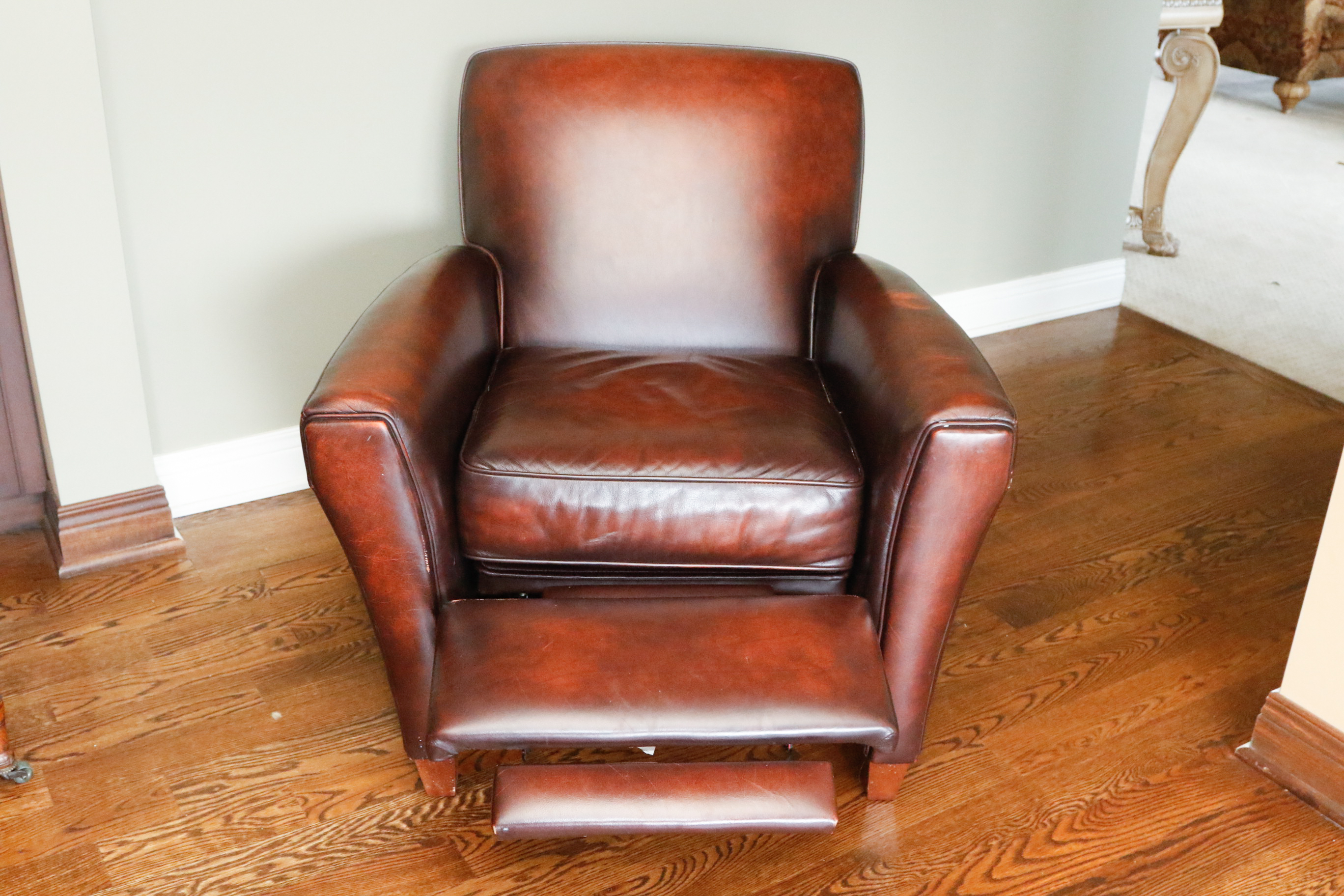Leather Reclining Club Chair