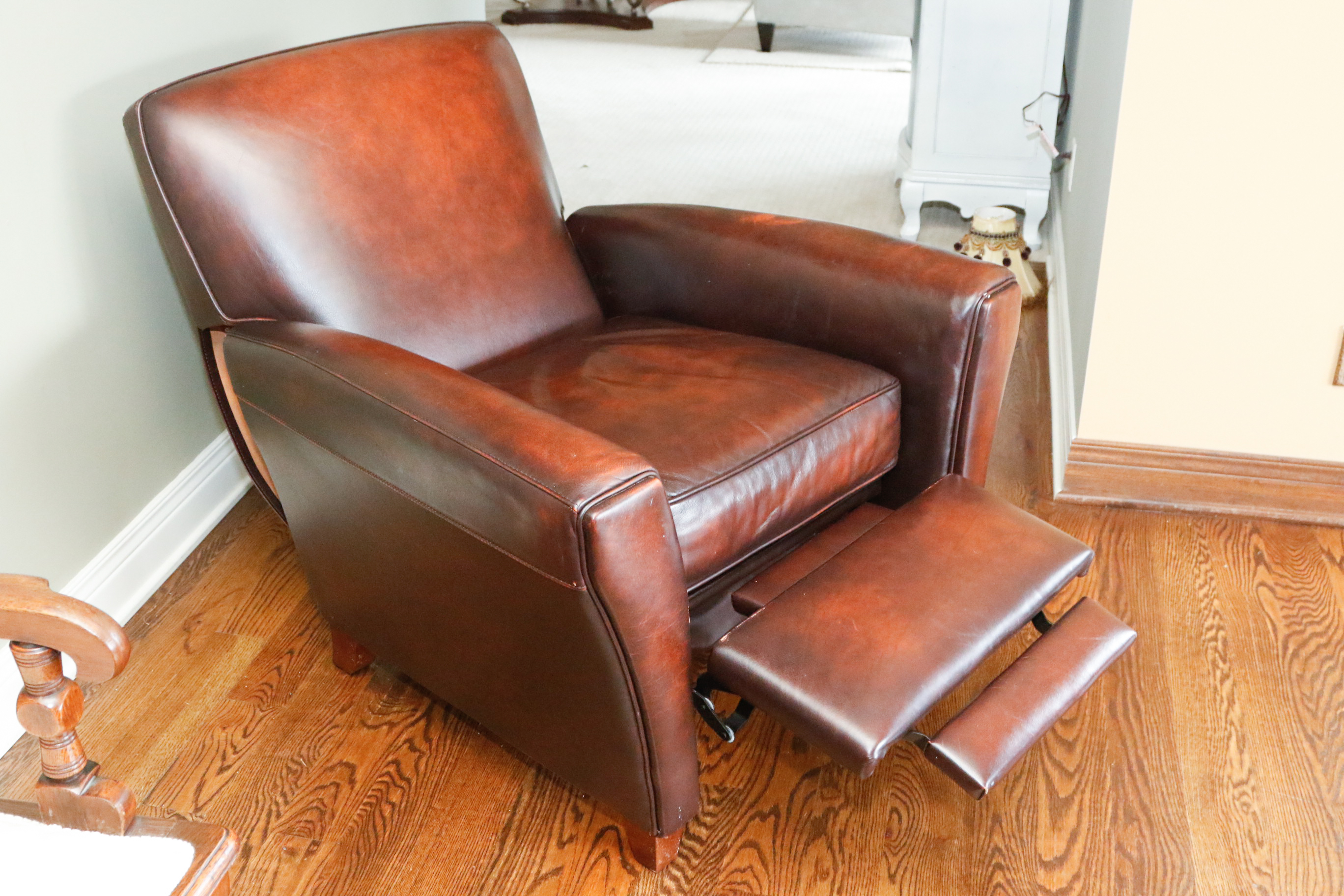 Leather Reclining Club Chair