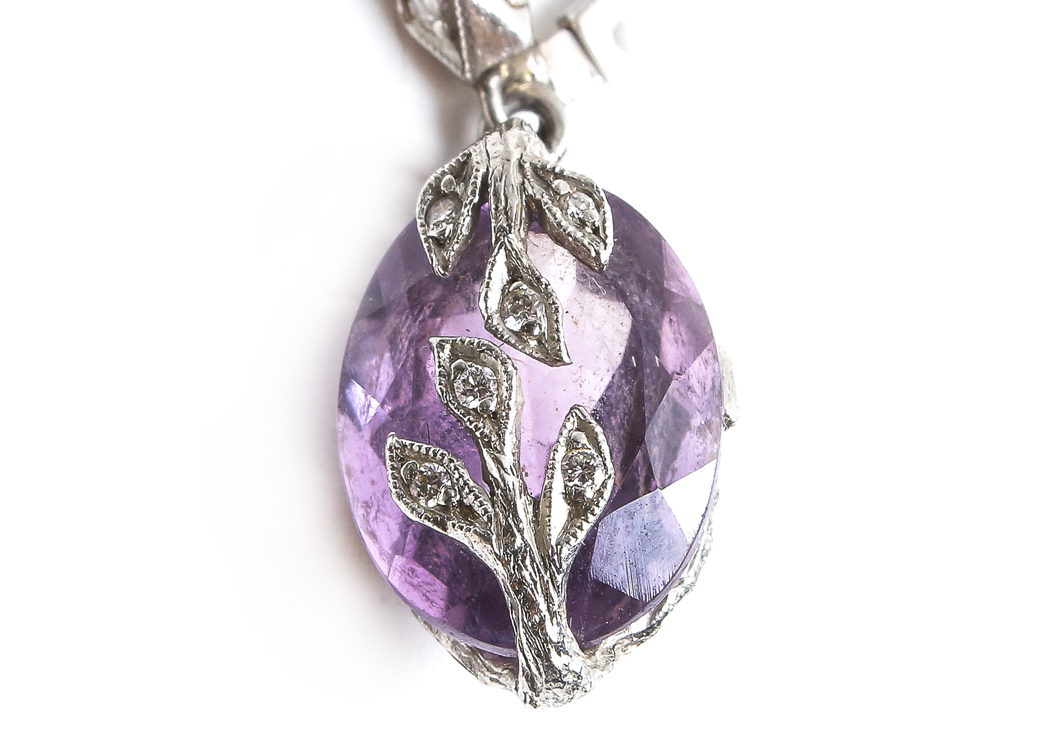 Cathy Waterman 900 Platinum Amethyst Earrings