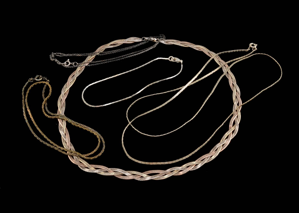 Sterling Silver Necklaces and Bracelet