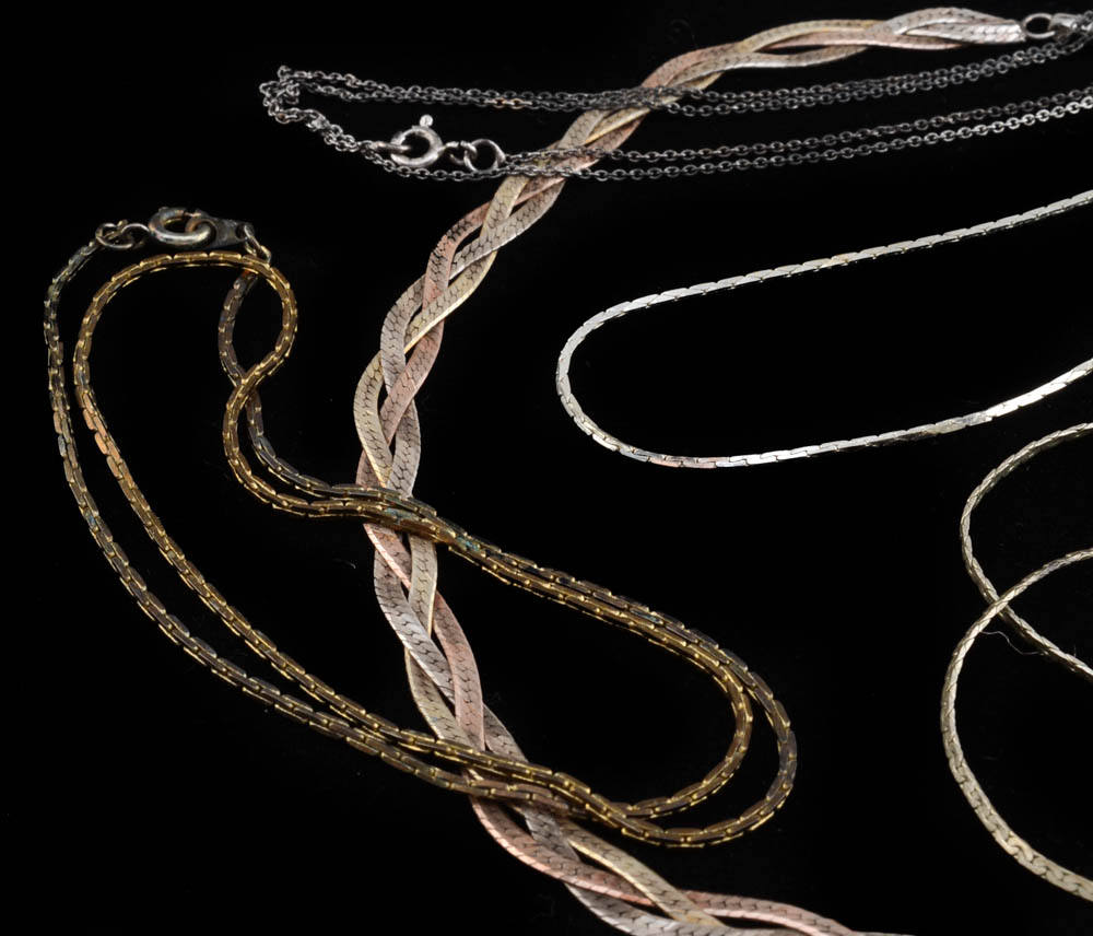 Sterling Silver Necklaces and Bracelet