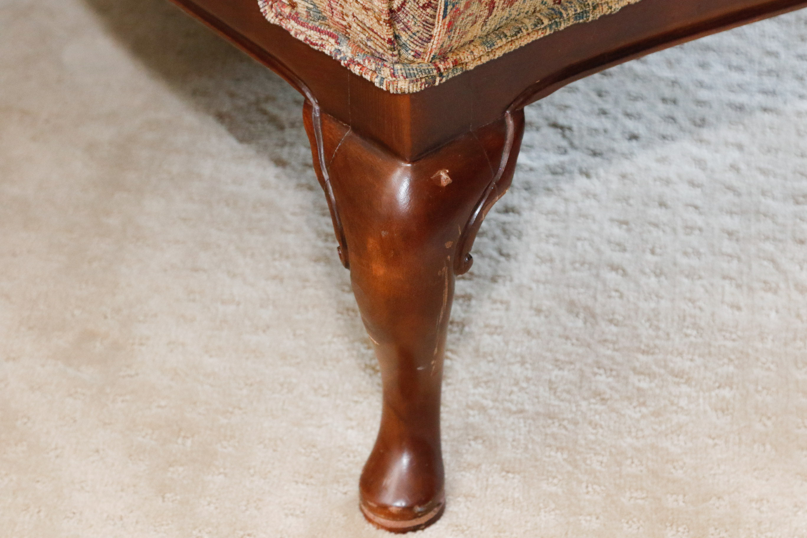 Upholstered Mahogany Chauffeuse