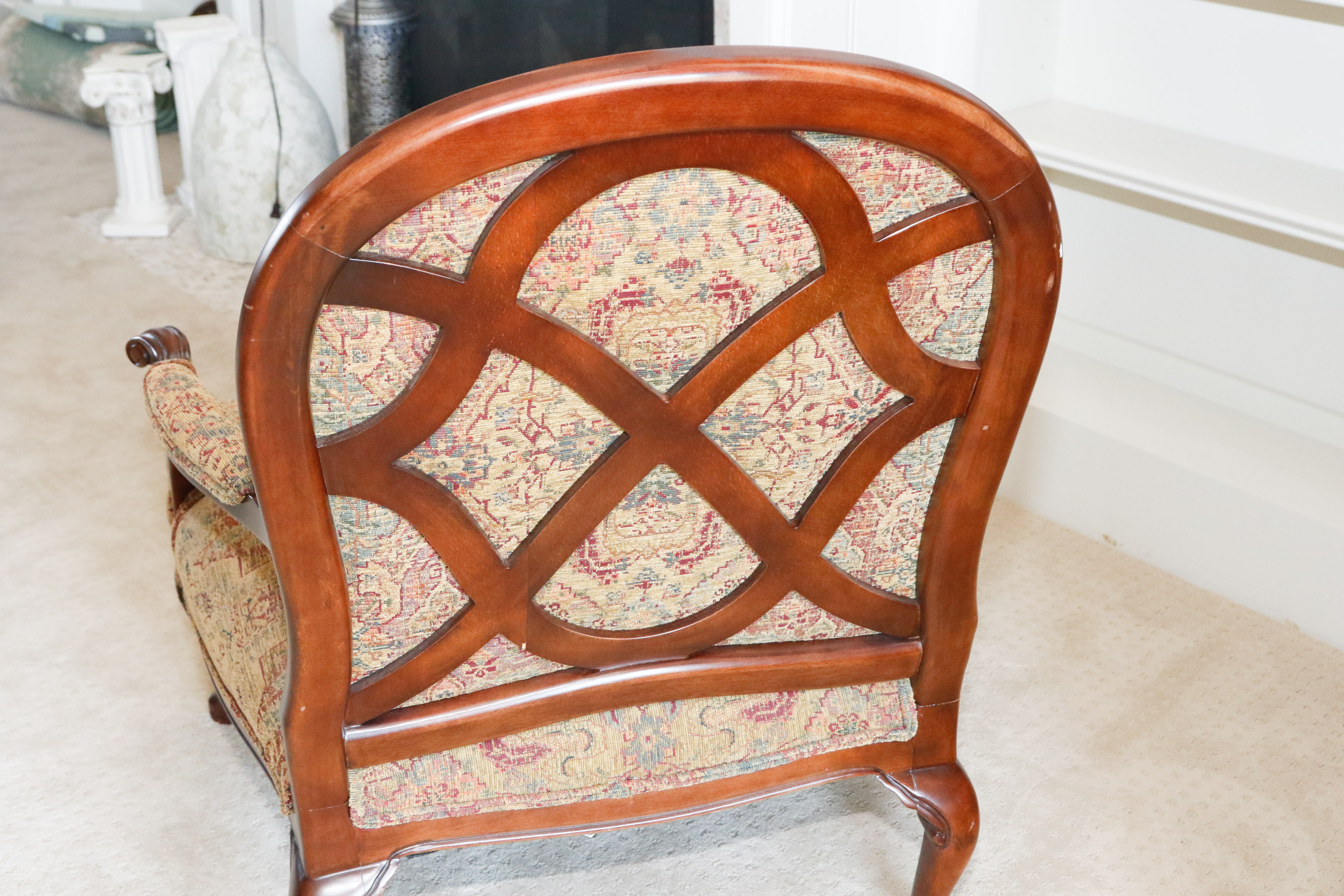 Upholstered Mahogany Chauffeuse