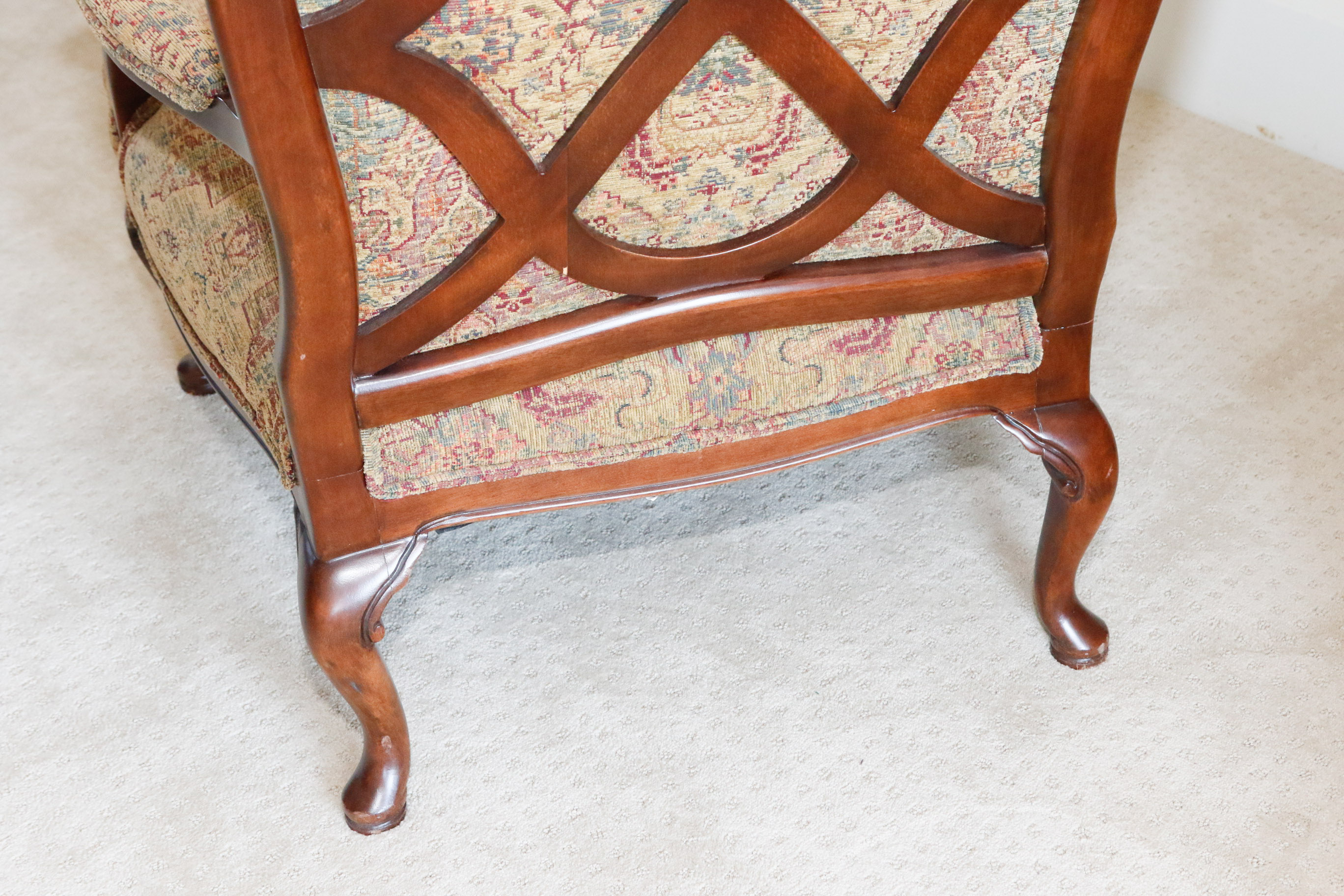 Upholstered Mahogany Chauffeuse