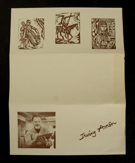Irving Amen Artist's Proof Woodblock "Mandolin"