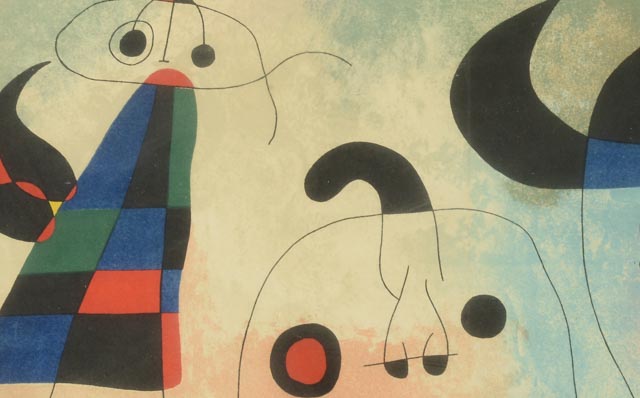 Joan Miró Mixed Media Print "Sur Quatre Murs"