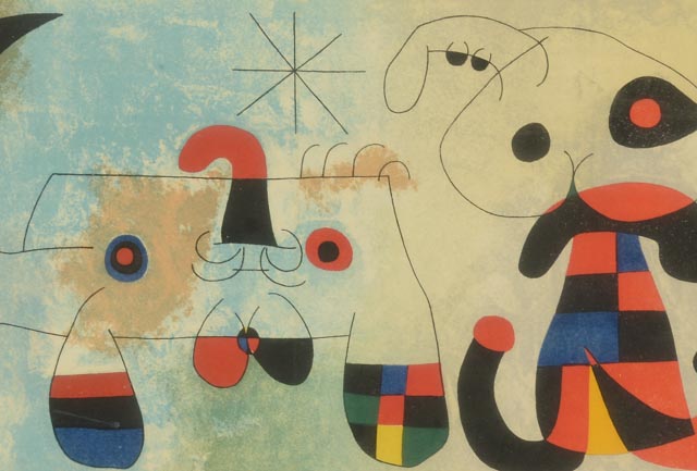 Joan Miró Mixed Media Print "Sur Quatre Murs"