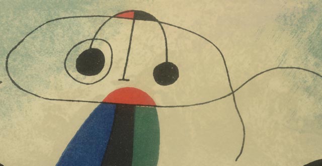 Joan Miró Mixed Media Print "Sur Quatre Murs"