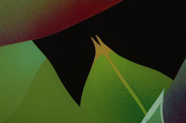 Ned Mou Hou Vintage Mixed Media Print "Bird of Paradise"